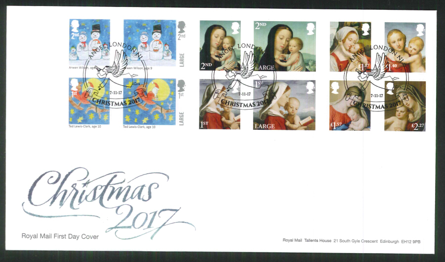 2017 Christmas FDC - Angel, London N1 (Angel) Postmark